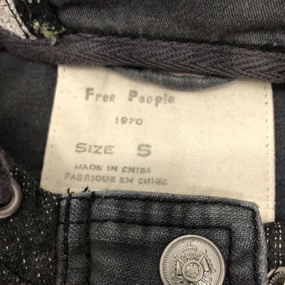 Free People Jacket Womens Small LAYERED SLUB UTILITY DARK GRAY COTTON - Picture 3 of 7